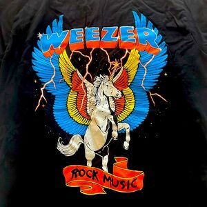 Weezer Unicorn Rock Music Medium T Shirt